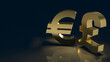 The gold euro and pound symbol for business concept 3d rendering