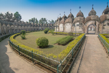 Wall Mural - 108 Shiva Temples of Kalna, Burdwan , West Bengal. A total of 108 temples of Lord Shiva (a Hindu God), are arranged in two concentric circles - an architectural wonder,