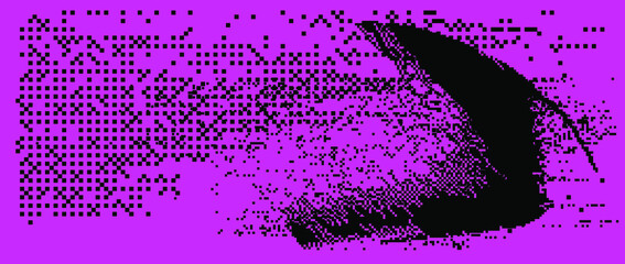 Aufkleber - Pixel art illustration of a glitchy computer screen.