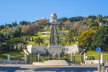Street View Of Haifa And Bahai Shrine In Israel