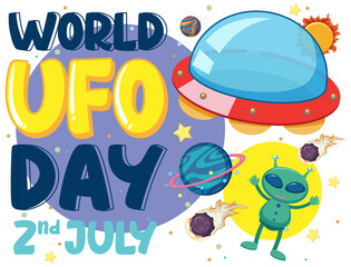 Wall Mural - World UFO Day Poster Design