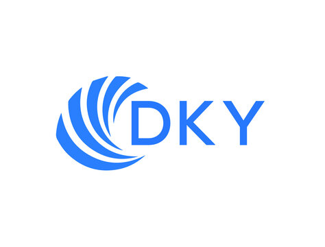 DKY Flat accounting logo design on white background. DKY creative initials Growth graph letter logo concept. DKY business finance logo design.
