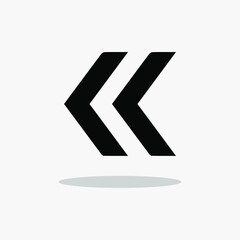 Poster - Left Arrow Icon. Left arrow icon vector in trendy flat style. Left arrow icon image, Left arrow icon illustration isolated on gray background