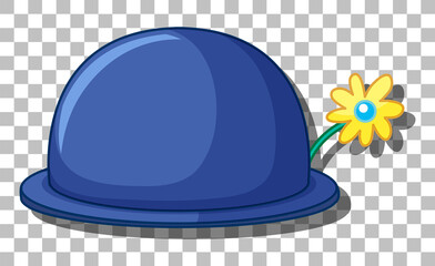 Sticker - Blue cute hat in flat style