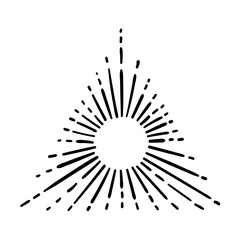 Wall Mural - sunburst, explosion effects, vintage doodle isolated on white background