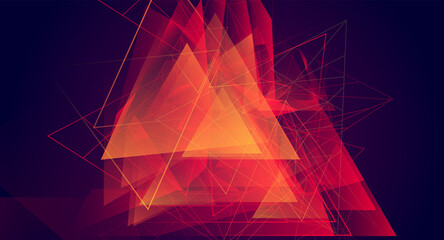 Aufkleber - abstract fractal geometric triangle shape background design. vector illustration