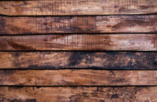The Surface Of The Walls Of Wooden Boards For The Background. Close Up The Old Wood With A Detailed Texture.