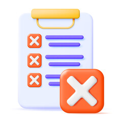 Poster - 3D Paper Clipboard Holder with Wrong Checklist