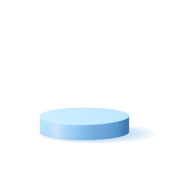 Poster - 3D Blue Cylinder Podium Isolated