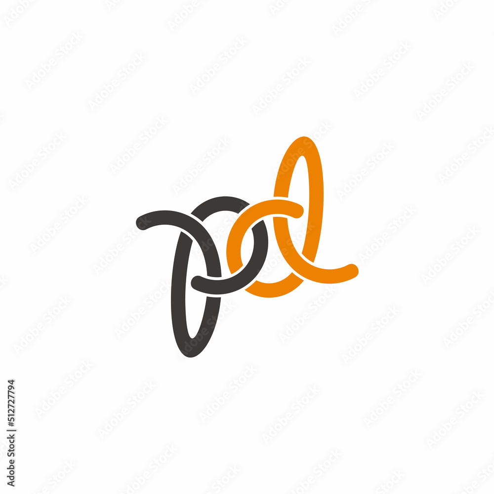 letter pd linked curves lines symbol logo vector Stock Vector | Adobe Stock