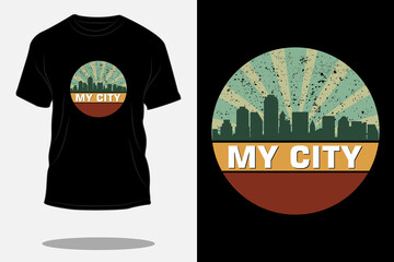 Canvas Print - My city retro vintage t shirt design