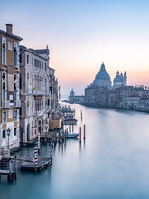 Canal Grande (Grand Canal) At Sunrise In Winter, Venice, Italy