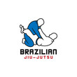 Jiu jutsu logo design template icon vector illustration