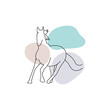 Horse line design template icon vector illustration