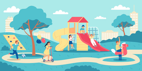 Canvas Print - Children Playground Colored Composition