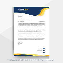 Poster - Corporate Creative  letterhead Design Template, Clean Yellow and Blue Fully Editable Professional Letterhead design