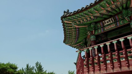 Wall Mural - Korean traditional pavilion at Eungbongsan mountain in Seoul, Korea