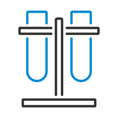 Poster - Lab Flasks Attached To Stand Icon