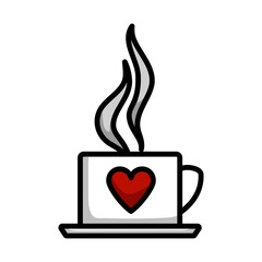 Canvas Print - Valentine Day Coffee Icon