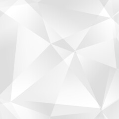 Fototapete - Abstract white geometric background. Modern minimalist design. Vector illustration with triangles and lines. Monochrome light 3d futuristic design with polygonal diamond  shapes in white gradient