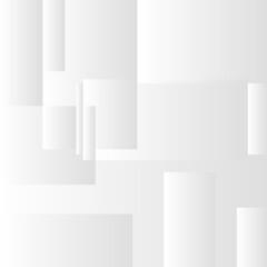 Fototapete - Abstract white and gray gradient background. Modern minimalist design. Vector illustration with simple shapes like circle, square, rectangle. Monochrome light 3d futuristic design