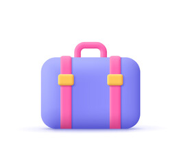 Poster - businessman briefcase or schoolbag. education, learning, business, finance concept. 3d vector icon. 