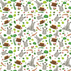 Sticker - Cute rhinoceros seamless pattern