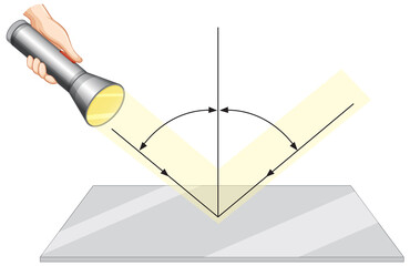 Wall Mural - reflection of light for science learning
