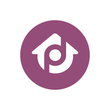 Letter Pd Or Dp House Logo Icon Design, Vector Illusration