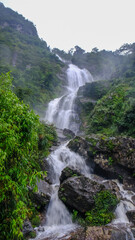 Beautiful scenery and fresh cool atmosphere at Silver Waterfall (Thac Bac waterfall) in Sapa,Lao Cai province,North Vietnam.