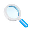 Magnifying glass 3d icon. Magnifier. Isolated object on a transparent background