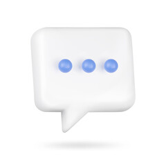 Fototapete - Speech bubble 3d icon. Talking cloud . Online chat conversation. Isolated object on a transparent background