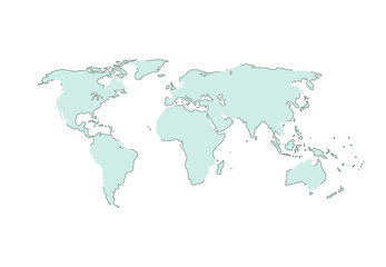 Poster - world map line composition concept minimal design of global business. vector illustration