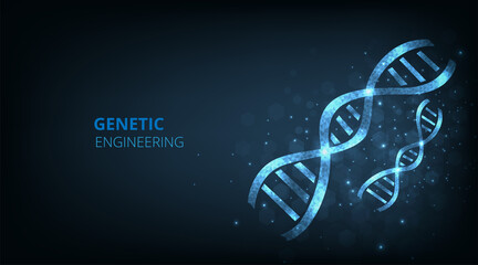 Aufkleber - Graphic of DNA with futuristic element.Genetics background.Depicting innovation in shape of a DNA double helix on dark blue background. Science and Technology concept. 