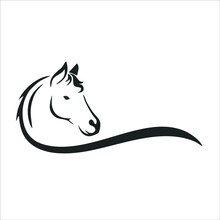 Horse Icon Isolated On White Background From Animals Collection. Wild Horse Icon Trendy And Modern Wild Horse Symbol For Logo, Web, App, UI. Wild Horse Icon Simple Sign.