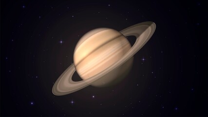 Wall Mural - vector illustration of the planet saturn in space