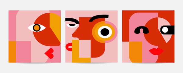 Modern abstract covers set, minimal covers design. Colorful geometric background, vector illustration.