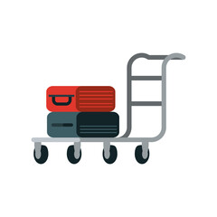 Sticker - airport hand cart with luggage