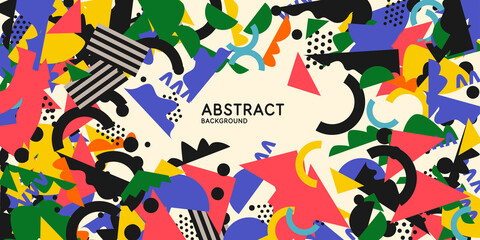 Poster - abstract background in a modern trendy style. poster with simple flat geometric and amorphous shapes