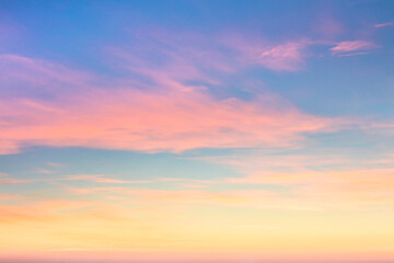Wall Mural - pastel colors of sundown sunset sky with beautiful light clouds