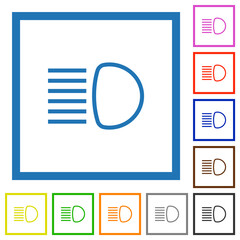 Sticker - Main beam headlights indicator flat framed icons
