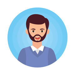 Sticker - avatar bearded man