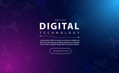 digital technology banner pink blue background concept with technology line light effect, abstract t