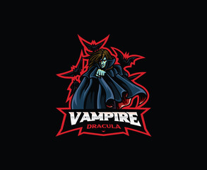 Wall Mural - Vampire mascot logo design