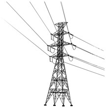 Power Line Tower Illustration 