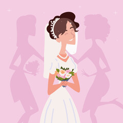 Poster - wedding bride and friends