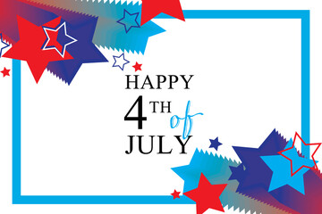 Canvas Print - Happy 4th of July star background for patriotic holiday of independence day.