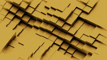 Poster - Abstract mosaic brown pattern background. Design. Moving square shaped tiles in wave like motion.
