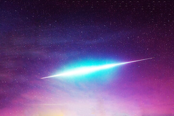 Wall Mural - Bright comet in space. Elements of this image furnished by NASA