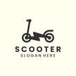 © SD22 - scooter electric with vintage style logo icon template design. motorized, eccentric-hub vector illustration